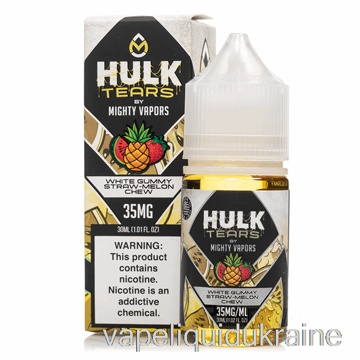 Vape Liquid Ukraine White Gummy Straw Melon Chew - Hulk Tears Salts - 30mL 50mg